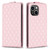 For iPhone 14 Diamond Lattice Vertical Flip Leather Phone Case(Pink)