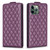 For iPhone 11 Pro Max Diamond Lattice Vertical Flip Leather Phone Case(Dark Purple)