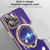 For iPhone 15 Multifunction Electroplating MagSafe Holder Phone Case(Dark Purple)