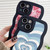 For iPhone 14 Wavy Lambskin Love TPU Phone Case(Blue)