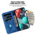 For iPhone 13 mini 7-shaped Embossed Leather Phone Case(Blue)