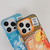 For iPhone 13 Orange TPU Hybrid PC Phone Case(Blue)