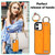 For iPhone 12 mini Non-slip Full Coverage Ring PU Phone Case with Wristband(Orange)