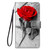 For Samsung Galaxy Note20 Ultra Coloured Drawing Cross Texture Horizontal Flip PU Leather Case with Holder & Card Slots & Wallet & Lanyard(Red Rose On Wooden)