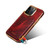 For iPhone 15 Pro Max Denior Oil Wax Leather Electroplating Card Slot Holder Phone Case(Red)