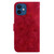 For iPhone 12 mini Lily Embossed Leather Phone Case(Red)