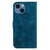 For iPhone 14 Lily Embossed Leather Phone Case(Dark Blue)