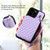 For iPhone 15 Pro Max Grid Texture Card Bag Phone Case with Lanyard(Purple)