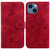 For iPhone 13 Lily Embossed Leather Phone Case(Red)