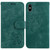 For iPhone X / XS Little Tiger Embossed Leather Phone Case(Green)