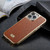 For iPhone 15 Pro Fierre Shann Snake Texture Electroplating PU Phone Case(Brown)