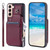 For Samsung Galaxy S22+ 5G Zipper Card Slots RFID Phone Case(Wine Red)