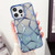 For iPhone 12 Pro Max Gradient Glitter Water Cube Electroplating TPU Phone Case(Blue)