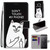 For Samsung Galaxy S9+ Coloured Drawing Cross Texture Horizontal Flip PU Leather Case with Holder & Card Slots & Wallet & Lanyard(Middle Finger White Cat)