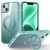 For iPhone 14 Plus MagSafe Magnetic Rotating Holder Phone Case(Lake Blue)