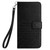 For iPhone 14 Pro Rhombic Texture Leather Phone Case with Lanyard(Black)