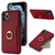 For iPhone 11 Pro Max Ring Card  Litchi Leather Back Phone Case(Red)