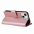 For iPhone 15 Plus Multifunctional Horizontal Flip Leather Phone Case with Three Card Slot(Rose Gold)