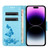 For iPhone 15 Butterfly Embossed Flip Leather Phone Case(Blue)
