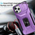 For iPhone 12 Pro Max Sliding Camshield Holder Phone Case(Purple)