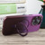 For iPhone 13 Pro Gradient MagSafe Holder Liquid TPU Hybrid PC Phone Case(Purple Wine Red)