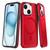 For iPhone 15 Plus Shield Armor MagSafe TPU Hybrid PC Phone Case(Red)