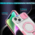 For iPhone 15 Sliding Camshield Magsafe Holder TPU Hybrid PC Phone Case(Pink White)