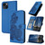 For iPhone 13 mini Datura Flower Embossed Flip Leather Phone Case(Blue)