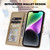 For iPhone 15 Plus Cute Pet Series Color Block Buckle Leather Phone Case(Khaki)