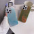 For iPhone 12 Electroplated Frame IMD Glitter Powder Phone Case(Blue)