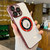 For iPhone 14 Pro Transparent Electroplated PC MagSafe Phone Case(Wine Red)