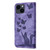 For iPhone 15 Plus Butterfly Cat Embossing Flip Leather Phone Case(Purple)