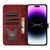 For iPhone 15 Pro Butterfly Cat Embossing Flip Leather Phone Case(Red)