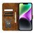 For iPhone 15 Butterfly Cat Embossing Flip Leather Phone Case(Brown)