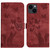 For iPhone 15 Butterfly Cat Embossing Flip Leather Phone Case(Red)