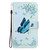 For iPhone 12 mini Crystal Texture Colored Drawing Leather Phone Case(Blue Pansies)