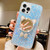 For iPhone 13 Pro Starry Sequin Diamond Cat Ears Mirror Epoxy TPU Phone Case(Blue)