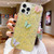 For iPhone 15 Pro Max Starry Sequin Rhinestones Color Butterflies Epoxy TPU Phone Case(Yellow)