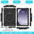 For Samsung Galaxy Tab A9+ Silicone Hybrid PC Tablet Case with Holder & Shoulder Strap(Black + Black)