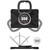 For Samsung Galaxy Tab A9+ Silicone Hybrid PC Tablet Case with Holder & Shoulder Strap(Black + Black)