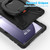 For Samsung Galaxy Tab A9+ Silicone Hybrid PC Tablet Case with Holder & Shoulder Strap(Black + Black)