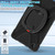 For Samsung Galaxy Tab A9+ Silicone Hybrid PC Tablet Case with Holder & Shoulder Strap(Black + Black)