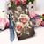 For Xiaomi Redmi 9A Colored Drawing Pattern Plain Weave Horizontal Flip Leather Case with Holder & Card Slot & Wallet & Lanyard(Roses On Black)