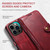 Suteni Calf Texture Buckle Wallet Leather Phone Case For iPhone 14 Pro(Red)