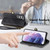For Samsung Galaxy S23 Ultra 5G Geometric Zipper Wallet Side Buckle Leather Phone Case(Black)