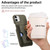 For iPhone 11 Litchi Leather Oil Edge Ring Card Back Phone Case(Green)