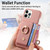 For iPhone 12 Pro Litchi Leather Oil Edge Ring Card Back Phone Case(Pink)