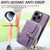 For iPhone 15 Pro Max Crossbody Multi-function Zipper Wallet Phone Case(Purple)