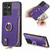 For Samsung Galaxy S21 Ultra 5G Cross Leather Ring Vertical Zipper Wallet Back Phone Case(Purple)