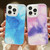 For  iPhone 13 Ink Smudged Glitter TPU Phone Case(Blue)